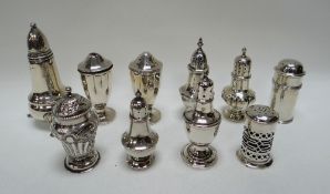 A COLLECTION OF TEN PEPPERETTES all of 'small' size, 6.2ozs (excluding three lined)