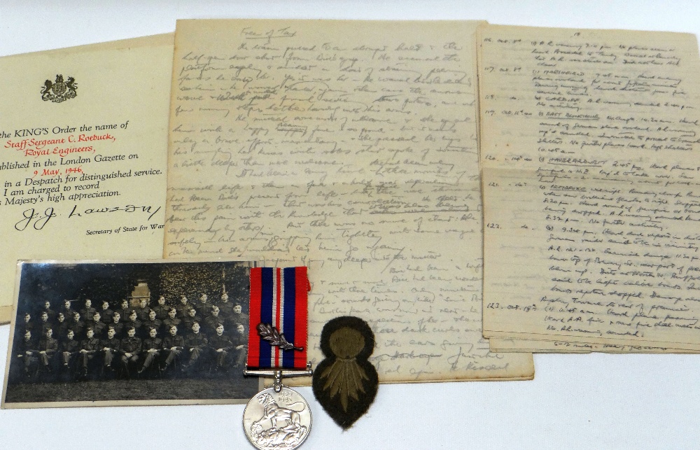 MILITARY MEDALS & INTERESTING ITEMS RELATING TO S/SGT. CHARLES ROEBUCK of the Royal Engineers and - Image 2 of 2