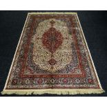 GROUND KASHMIR RUG traditional medallion design, 194 x 298cms