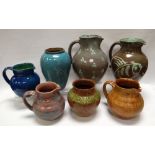 A WILLIAM FISHLEY HOLLAND STUDIO POTTERY GROUP OF SEVEN VESSELS