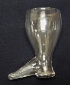 A GEORGE III JACK-BOOT GLASS, 9cms high