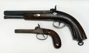 A FRENCH FLINTLOCK PISTOL BY FELIX ESCOFFIER (ST ETIENNE), constructed from inlaid wood with