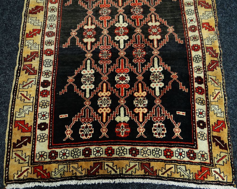 BLACK GROUND PERSIAN RUNNER unique all-over design, 111 x 284cms - Image 2 of 3