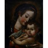 SOUTH AMERICAN SCHOOL oil on canvas - religious portrayal of the Virgin Mary, unsigned, 49 x 40cms