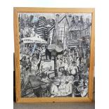 CARL F HODGSON mixed media study - titled 'One Hundred & Fifty Years of the Public Health in