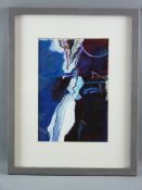 JOHN HORWILL acrylic on paper - abstract scene, signed and dated 1993 and entitled verso 'Night