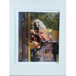 ROBERT LENKIEWICZ (1941-2002) mounted limited edition (209/500) print - titled 'Self Portrait at