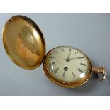 A RARE & EARLY EIGHTEEN CARAT GOLD ENCASED FUSEE POCKET WATCH by Alexander Kelty of Newcastle,