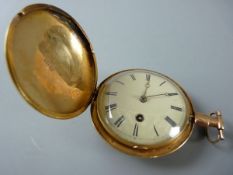 A RARE & EARLY EIGHTEEN CARAT GOLD ENCASED FUSEE POCKET WATCH by Alexander Kelty of Newcastle,