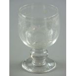 A GLASS COMMEMORATIVE GOBLET, Royal Brierley 1964, a limited edition commemorating Sir Winston