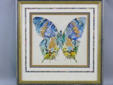KATHERINE ROLFE mixed media - study of a butterfly, signed to the centre 'Kat Rolfe' and dated '