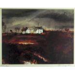 JOHN KNAPP FISHER limited edition (300/500) print - Pembrokeshire farmhouse in a landscape, signed
