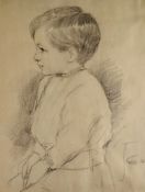 AUGUSTUS JOHN pencil drawing - the Shah of Persia as a boy, signed and with original auction or