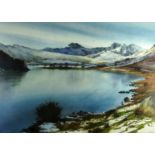 ROB PIERCY coloured limited edition (184/500) print - Snowdon and Llyn Mymbyr, signed, 41 x 55cms