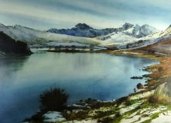 ROB PIERCY coloured limited edition (184/500) print - Snowdon and Llyn Mymbyr, signed, 41 x 55cms