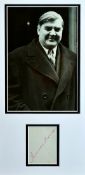 ANEURIN BEVAN AUTOGRAPH framed as one with a black and white still photographic print of the