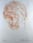ANDREW VICARI pencil drawing - ‘Portrait of Alun’, signed and dated 2011, 46 x 39cms