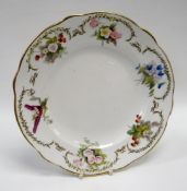 A NANTGARW PORCELAIN PLATE of alternate lobed form and painted with a series of six sprays of wild-