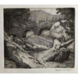 DAVID WOODFORD set of four etchings - each of North Wales bridges and signed in pencil, two with