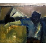 WILL ROBERTS oil on board - signed and entitled verso ‘Farm Worker’, signed with initials and