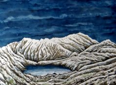 JONAH JONES watercolour - mountain lake entitled verso ‘Llyn-yr-Arddu Meirionnydd’, signed and dated