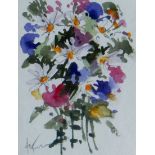 ANDREW DOUGLAS FORBES watercolour on card - still life study of flowers, 10 x 7.5cms