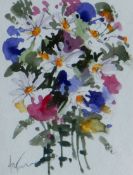 ANDREW DOUGLAS FORBES watercolour on card - still life study of flowers, 10 x 7.5cms