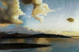 LIONEL (GORDON BALIOL) BRETT CBE (4TH VISCOUNT ESHER) pastel - sea and coast with clouds, signed