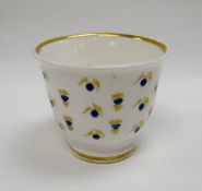 A RARE NANTGARW PORCELAIN ‘HENSOL CASTLE’ PATTERN DUCK-EGG CUP footed and of plain form, 7.1cms diam