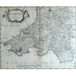 ROBERT MORDEN antique map of ‘South Wales’, 36 x 43cms