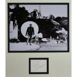 PATRICK McGOOHAN AUTOGRAPH framed as one with a black and white still photograph of the actor on