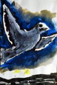 JOSEF HERMAN watercolour - bird in flight, 28 x 19cms