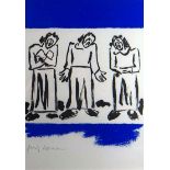 JOSEF HERMAN limited edition (of 99) lithograph - three standing figures, signed in pencil, 29 x