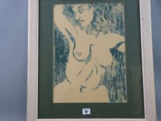 CARL F HODGSON lithograph - 'Mermaid Rising', signed with initials, 40 x 29.5 cms