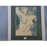 CARL F HODGSON lithograph - 'Mermaid Rising', signed with initials, 40 x 29.5 cms