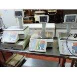 *AN AVERY BERKEL M202 TRIPLE TILL SYSTEM comprising three weigh scales and one with built-in cash
