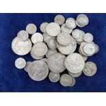 A PARCEL OF MAINLY IRISH 1930's SILVER COINAGE, 8.5 ozs and five silver crowns