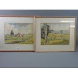 MAURICE A GREENWOOD RCA two watercolours - rural scenes, 'Derbyshire Farm', signed and dated 1993,