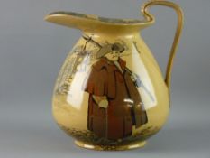 A LARGE ROYAL DOULTON SERIES WARE WATER JUG with 'Night Watchman' series decoration and factory