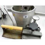 *AN APV STAINLESS STEEL MEAT PRESS and various small burger and other presses etc
