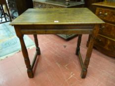 A 19th CENTURY PEG JOINTED SIDE TABLE, the edge moulded rectangular top over a moulded frieze, on