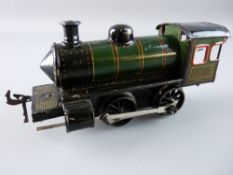 A KARL BUBB CLOCKWORK LOCOMOTIVE, gauge 0 in green and black livery, BW mark to the front footplate,