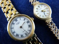 TWO LADY'S WRISTWATCHES, a lady's nine carat gold encased circular dial Rotary wristwatch with two