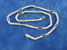 A NINE CARAT GOLD NECK CHAIN with oblong and round links, 9 grms