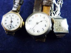 THREE LADY'S VINTAGE WRISTWATCHES including a nine carat gold cased Swiss Hirco