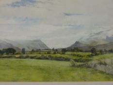 GERRY BALL watercolour - titled 'Looking Towards Llanberis Pass', signed lower left, 27 x 47 cms