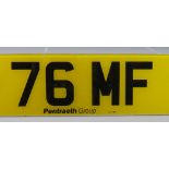 CAR REGISTRATION NUMBER '76 MF' complete with retention document valid until 2.11.25