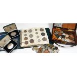 A MIXED LOT OF COINAGE including pre-decimal and later British, foreign, Charles II, commemorative