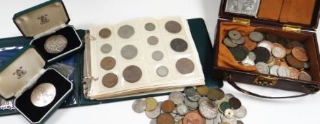 A MIXED LOT OF COINAGE including pre-decimal and later British, foreign, Charles II, commemorative