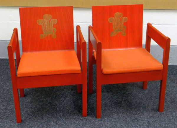 A PAIR OF INVESTITURE CHAIRS an icon of design being the 1969 Prince of Wales Investiture chair by